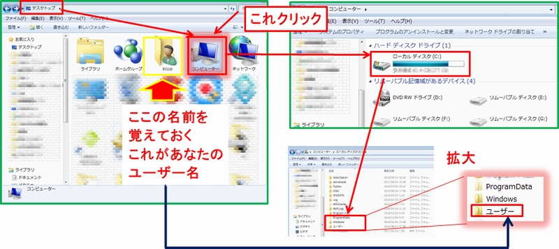 ユーザー名の探し方